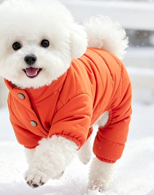 WinterPuff White Duck Down Four-Leg Dog Jacket